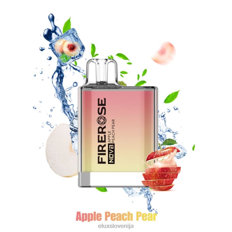 Elux Firerose Nova Vape za enkratno uporabo s 600 vpihi | Elux Vape Review HJ6RR20 jabolko breskev hruška